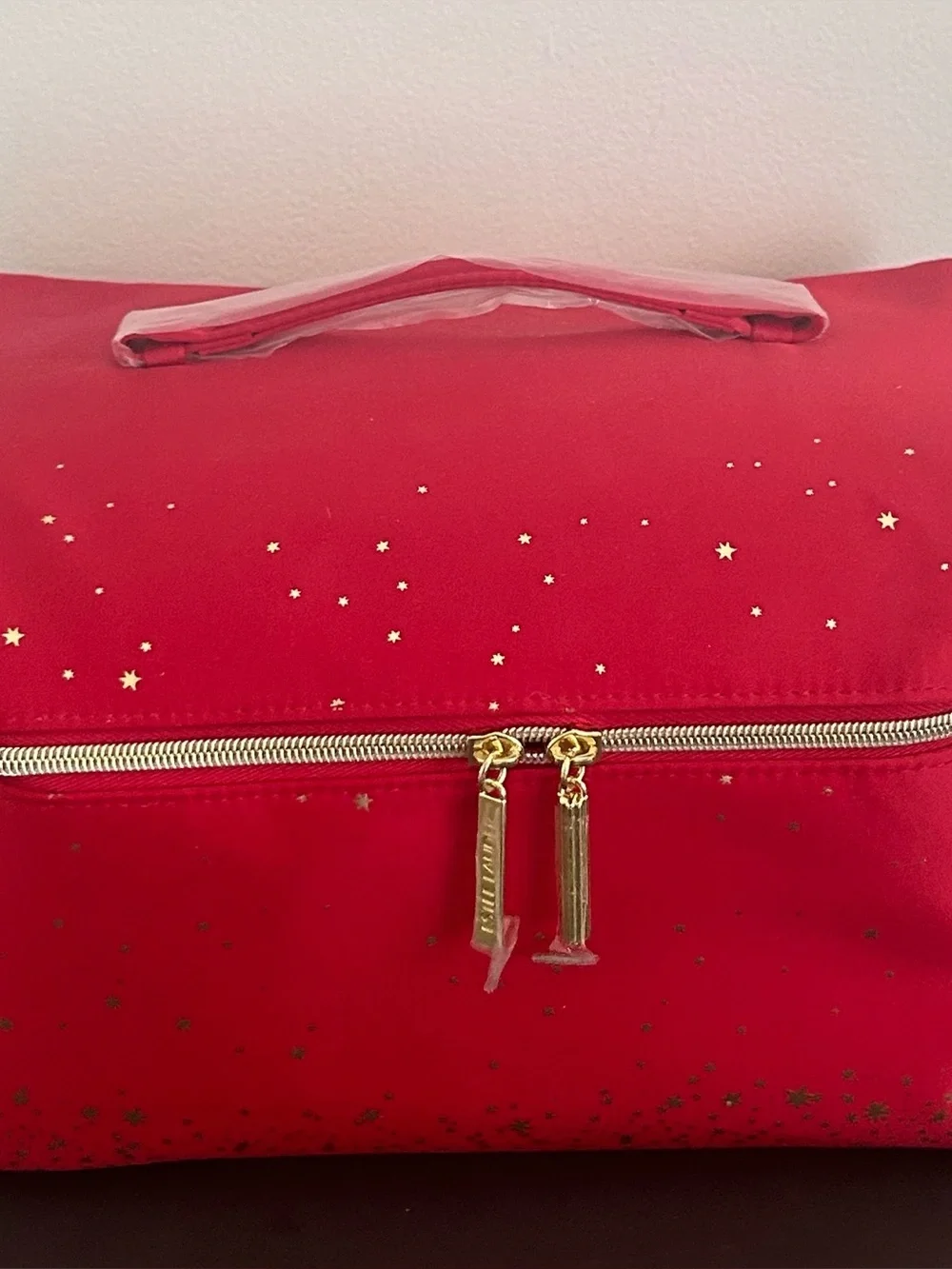 Estée Lauder Red Cosmetic Train Case Makeup Travel Organizer Vanity Ba